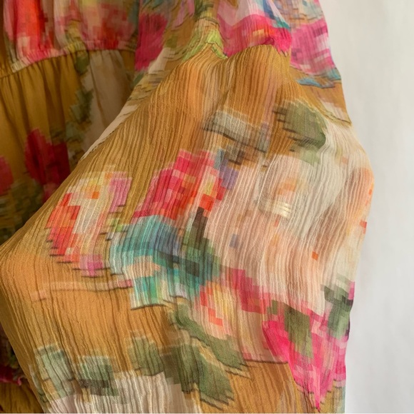 Rococo Sand Avar One Shoulder Floral Tiered Ruffle Mini Dress - Picture 11 of 15